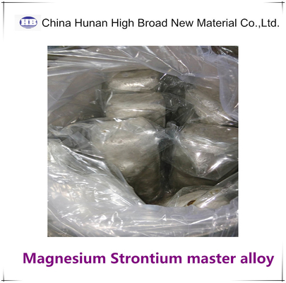 Aleación principal ISO del estroncio del magnesio del lingote de la aleación principal de MgSr5 MgSr10