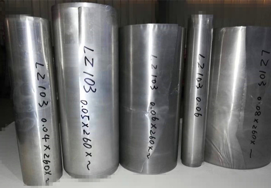 La placa de la aleación del magnesio LZ103, magnesio basó la aleación 0,05 milímetros 0,06 milímetros 0,08 milímetros