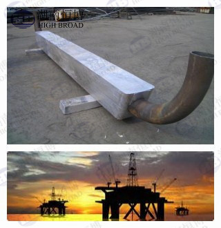 Anodos de protección catódicos de aluminio para servicios de construcción en alta mar