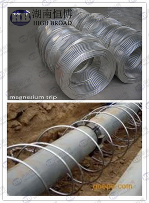 El ánodo del magnesio de la cinta para el metro debajo de la tierra canaliza los tanques de las tuberías de acero