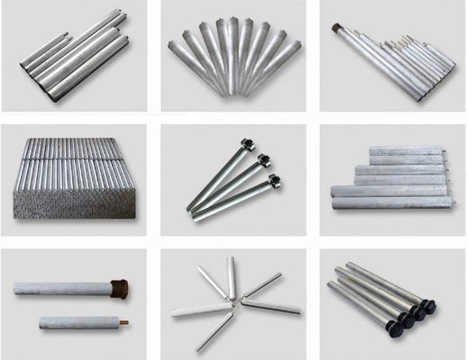 Varilla de ánodo de aleación de aluminio de 21 mm y 3 segmentos con diseño de unión atornillada de 1000 mm para calderas comerciales