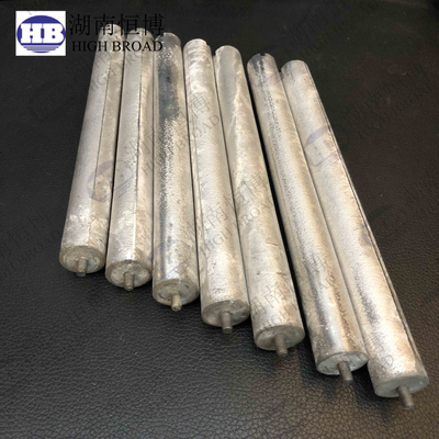 Zinc Aluminio AZ63 AZ31 Magnesio Varillas de ánodo 9mm-26mm Diámetro resistente a la corrosión maleable