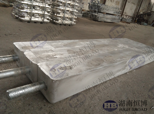 2.7 G/cm3 Anodo sacrificial de aluminio rectangular / cuadrado / trapezoidal