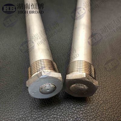 Rodas de anodo de magnesio de alta pureza segmentadas flexibles de 36 pulgadas 0,9 pulgadas de diámetro núcleo de acero roscado para tanques de pozo profundo