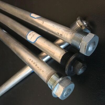 Barra anódica hexagonal de aleación de magnesio de alta resistencia de 35 mm con rosca M27 de 1200 mm de grado marino para condensador marino