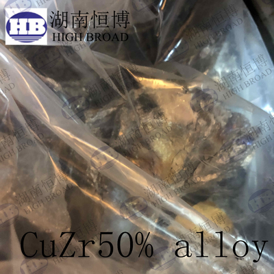 El lingote de cobre de la aleación principal del circonio del CuZr50% para el cobre basó las aleaciones principales