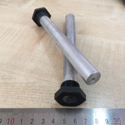 Varilla de ánodo de aleación de zinc de 25 mm de alta resistencia, 1 NPT, 1200 mm, control de olores para sistemas grandes para intercambiador de calor industrial