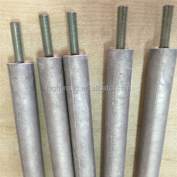 Calentador de agua de aluminio varilla de ánodo sacrificial 3/4 NPT hilo 900mm longitud 2,5kg de reemplazo de aleación Al-Zn-Mg