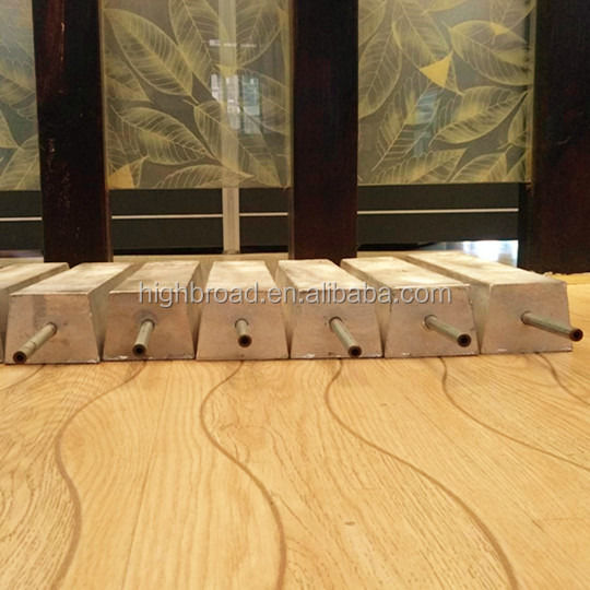 Anodo de magnesio de corriente personalizado con forma de trapecio D y certificación ISO9001 / ROHS Prevenir o ralentizar la oxidación de las estructuras de acero