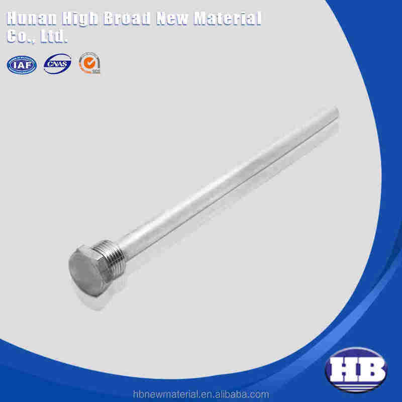 Rodas de anodo de magnesio de alta pureza segmentadas flexibles de 36 pulgadas 0,9 pulgadas de diámetro núcleo de acero roscado para tanques de pozo profundo