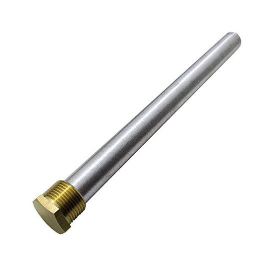 Varilla de ánodo de aleación de zinc de 25 mm de alta resistencia, 1 NPT, 1200 mm, control de olores para sistemas grandes para intercambiador de calor industrial